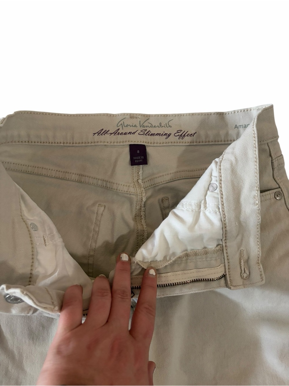 Gloria Vanderbilt Light Beige Slimming Effect Pants - Picture 4 of 8